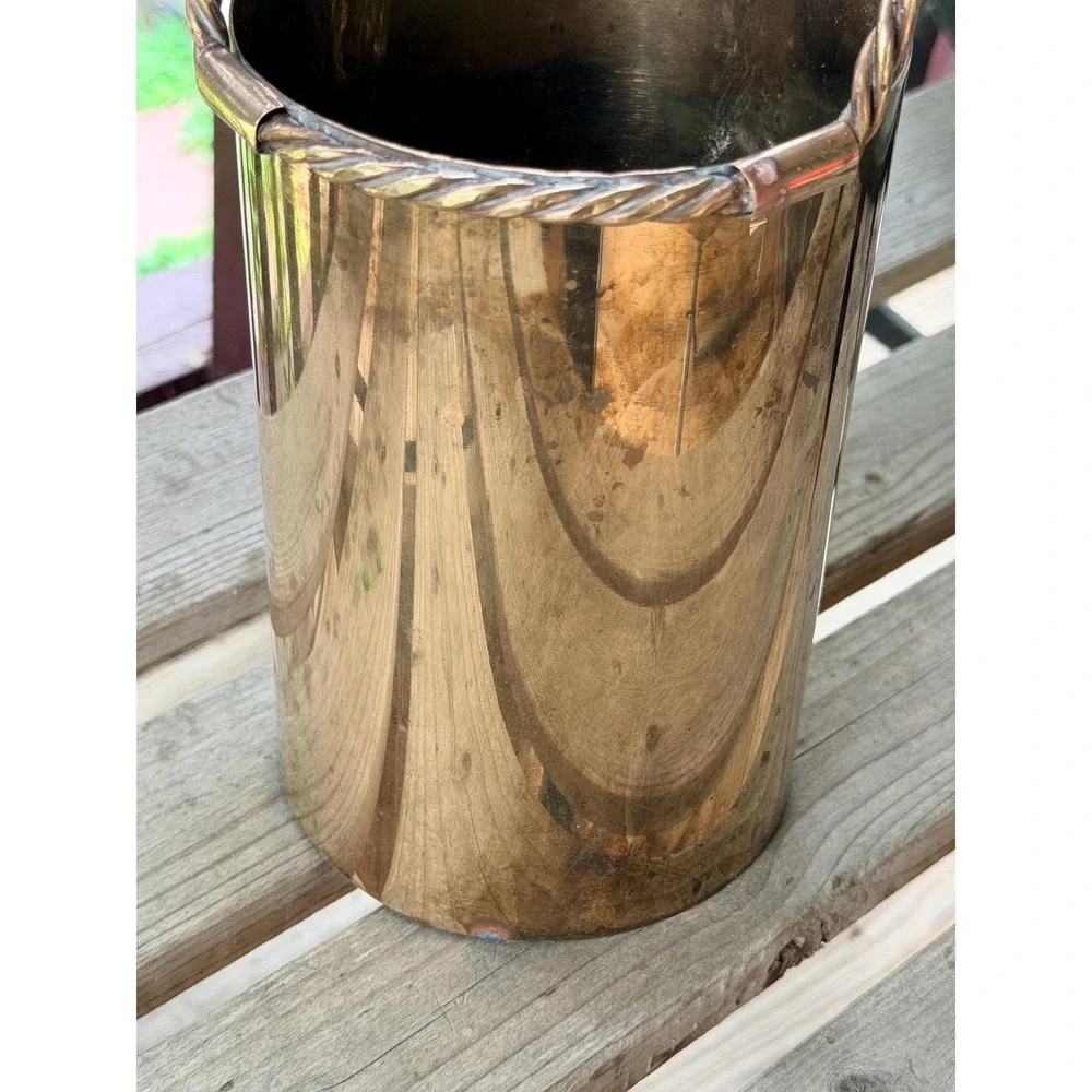 Vintage King Antonio LXVI Brass Vase • Twisted Handle Hacienda Decor (1986)